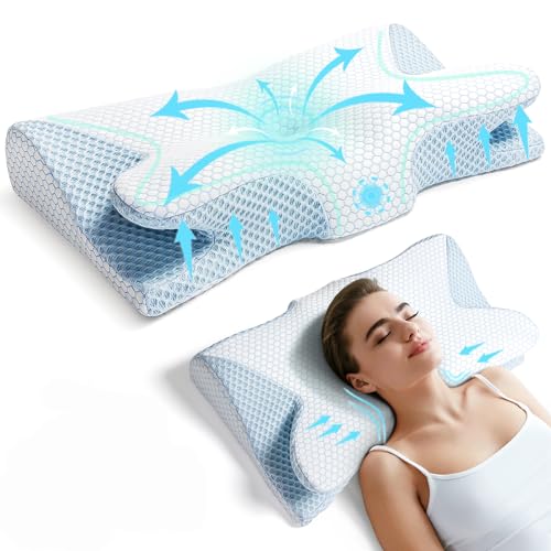 BiAnYC Cervical Memory Foam Contour Pillow for Neck Pain Relief,Side Sleeper Pillows for Adults, Ergonomic Hollow Design Odorless Bed Pillow, Orthopedic Support Pillow for Back Stomach Sleepers