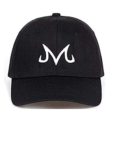 ZJ M Embroidered Dad Hat Majin Buu Dad Hat Snapback Cap Cotton Washed Baseball Cap for Men Women Hip Hop Dad Hat Golf caps (Black)