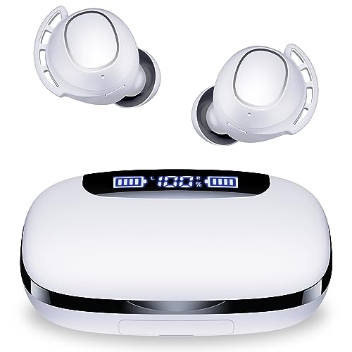 Bluetooth Headphones Wireless Earbuds 120H Playtime Ear Buds IPX7 Waterproof Earphones Digital Power Display Headsets with Charging Case and Mic for Sports Fitness Laptop TV Computer Cell Phone Games