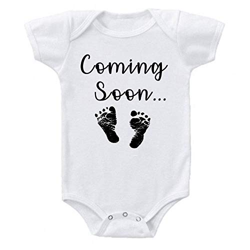 Ink Trendz Coming Soon... Baby Feet Announcement Baby Bodysuit One piece Romper Newborn-24 Months (6 Months)