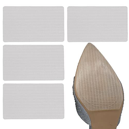 Shoe Sole Protectors Shoe Bottom Grip Pads Non-Slip Shoe Sole Pads Shoe Bottom Protector Shoes Cushion for High-Heels Leather Shoes on-Slip Shoes Cover Bottoms for Women (Clear 4pcs)