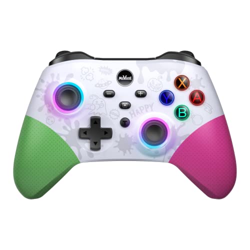 MOVONE Switch Controller Wireless Pro Controller for Switch/Switch Lite/Switch OLED, Switch Remote Gamepad with Joystick, Adjustable Turbo Vibration, Pro Controllers Switch with LED Color Light