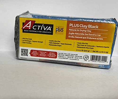 ACTIVA Plus Clay Natural Self-Hardening Clay Black 2.2 pounds - 62-02