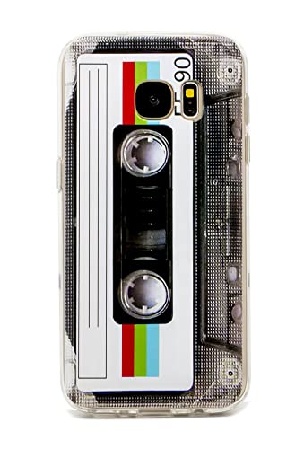 FAteam Case for Galaxy S7, Matte Finish with TPU Soft Bumper Retro Cassette Tape Case Compatible with Samsung Galaxy S7 2016 Release (Cassette Tape)