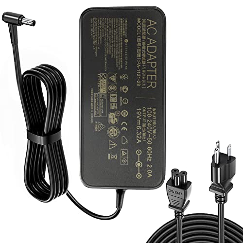 120W AC Adapter Compatible Asus Laptop Charge A15-120P1A PA-1121-28 ROG GL551J GL552VW GL553V GL752VW GL753VE N550JK N550JX ZX53VW FX53VD G56JK N56JR VivoBook Q550L X550 X750J X750JA Laptop