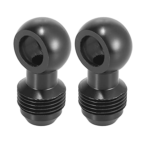 X AUTOHAUX 2pcs Dia.12mm Fuel Banjo Fittings to 8AN Male Flare Adapter Fuel Line Adapter Connector for Car Black 3/4-16 Thread