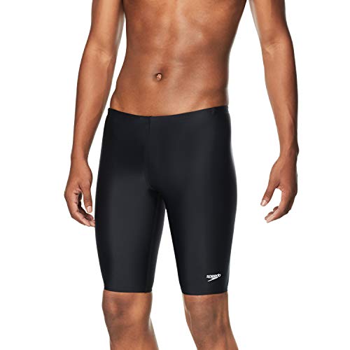 Speedo mens Swimsuit Jammer Powerflex Eco Solid Adult Short, New Black, 32 US