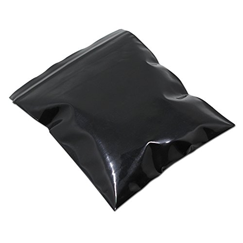 PABCK 100 Pieces 3.1x4.7 inch Black Reclosable Zip Bags 5.1mil Thickness Poly Plastic Packaging Resealable Zipper Lock Closure Bag for Storage