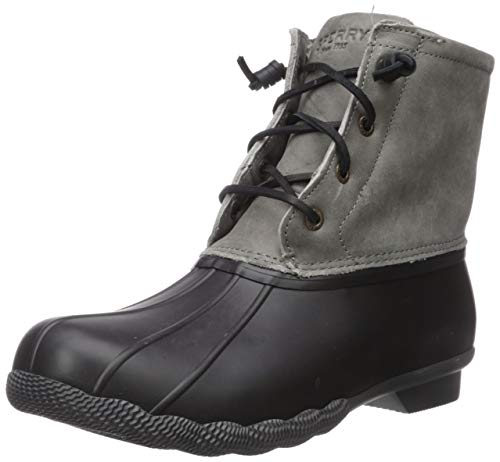 Sperry Women's Saltwater Boots, Black/Grey, 8.5