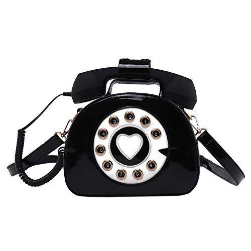 Oweisong Fun Telephone Purse for Women Novelty Pink Phone Tote Handbags Top Handle Shoulder Crossbdoy Bag