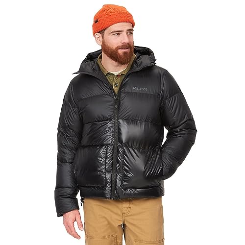 MARMOT Men’s Guides Hoody Jacket | Down-Insulated, Water-Resistant, Lightweight, New Black, Medium