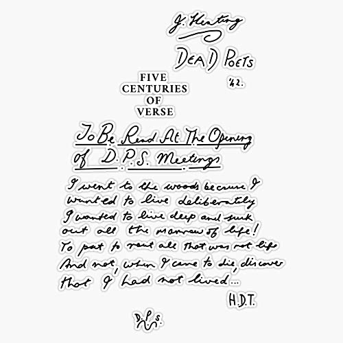 Dead Poets Society Five Centuries of Verse Black Bumper Sticker Vinyl Decal 5 inches