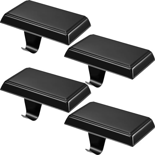 Guojanfon Christmas Stocking Holders Mantel Stocking Hangers Metal Hanging Hooks Stocking Holders Bases for Fireplace Free Standing Christmas Xmas Party Decoration (Black)