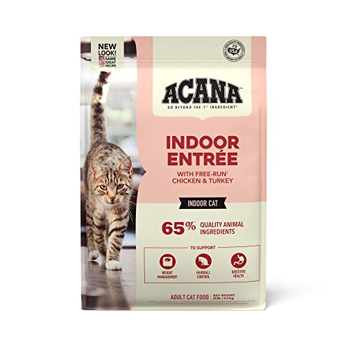 ACANA Indoor Entree Dry Cat Food, Free Run Chicken and Turkey Recipe, 10 lb