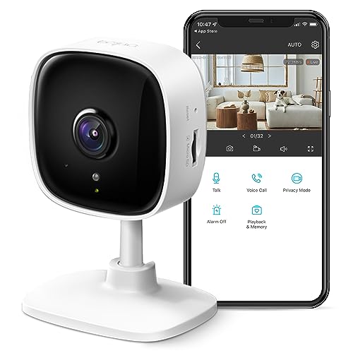 TP-Link Tapo 2K Indoor Security Dog Camera for Baby Monitor w/ Motion Detection, 2-Way Audio Siren, Night Vision, Cloud & SD Card Storage(Up to 256 GB), Works w/ Alexa & Google Home(Tapo C110)