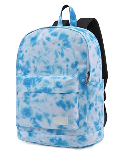 HotStyle Casual Daypack Backpack for Tween & Teen Girls, Multipurpose Middle School Bag Bookbag, Dome Top, Tie Dye, Blue