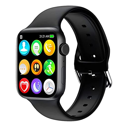 HCHLQL Smart Watch for Android iOS Phones Compatible with iPhone Samsung, Touchscreen Fitness Tracker Smartwatch with Call/SMS/Heart Rate/Pedometer for Men Women Kids (Black)
