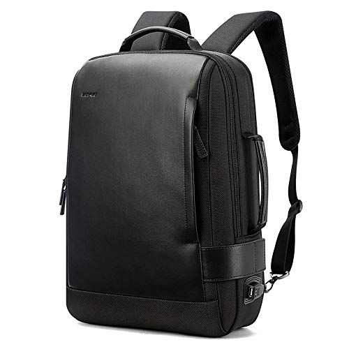 BOPai Business Smart 15.6 Inch Laptop Backpack Convertible Expandable Anti-Theft USB Charging Multi-Functional Travel Professional Work Office Men Commuter Large Black With Bottle Holder Waterproof