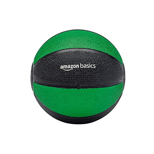 Amazon Basics Workout Fitness Exercise Weighted Medicine Ball - 4 Pounds, Green/Black