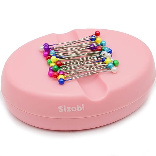 Sizobi Magnetic Pin Holder, Magnetic Pin Cushions for Sewing, Sewing Supplies, Needle Magnetic Quilting Pins Holder Organizer, Bobby Pin Holder, Paper Clip Holder(Sewing pins not Included)