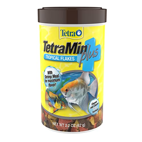 Tetra TetraMin Plus Tropical Flakes 2.2 Ounces, Nutritionally Balanced Fish Food, With Added Shrimp