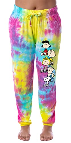 Peanuts Womens' Snoopy Charlie Brown Lucy Van Pelt Linus Van Pelt Sally Brown Characters Sleep Jogger Pajama Pants (Small)