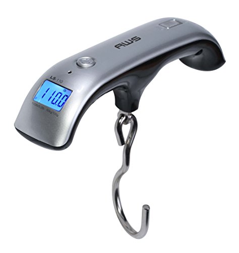 AMERICAN WEIGH SCALES LS-110 Digital Hanging Luggage Scale for Traveling or Weighing Suitcases, 110lbs x 0.2lbs, LS-110