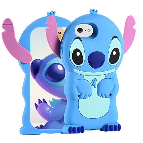 ZCSIBORUI Compatible with iPhone 5 5S Case, iPhone 5C Case, 3D Cartoon Silicone Cover, Cute Cartoon Animal Character Soft Rubber Cool Shockproof Protective Shell Skin for iPhone 5/5S/5C