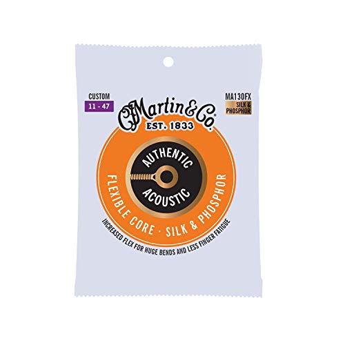 Martin Authentic Acoustic Guitar Strings, Flexible-Core MA130FX 92/8 Phosphor Bronze, (Packaging May Vary)