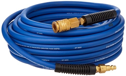 Estwing E1450PVCR 1/4' x 50' PVC / Rubber Hybrid Air Hose with Brass 1/4' NPT Industrial Fitting and Universal Quick Connect Coupler