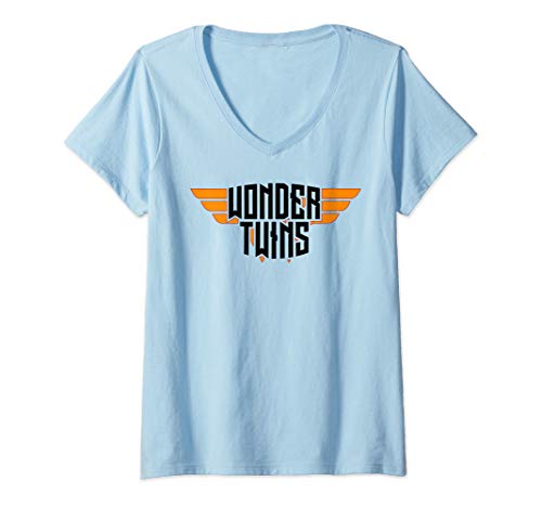 Womens Wonder Twins Funny Matching Brother Sister Siblings V-Neck T-Shirt