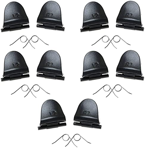 Magic&shell 5 Pairs Black L2 R2 Trigger Buttons and 5 Pairs Springs Replacement Parts for Playstation 4 PS4