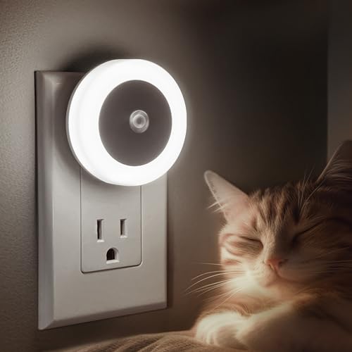 Briignite Night Lights Plug into Wall, [4Pack], Nightlight with Light Sensors, LED Night Light for Kids Room, Baby Night Light, Bathroom Night Light, Stair Lights, Hallway Light, Cool White