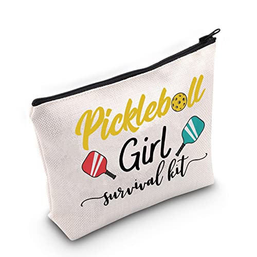 WZMPA Pickleball Girl Cosmetic Makeup Bag Pickleball Player Gift Pickleball Girl Survival Kit Makeup Zipper Pouch Bag Pickleball Training Gift (Pickleball Girl)