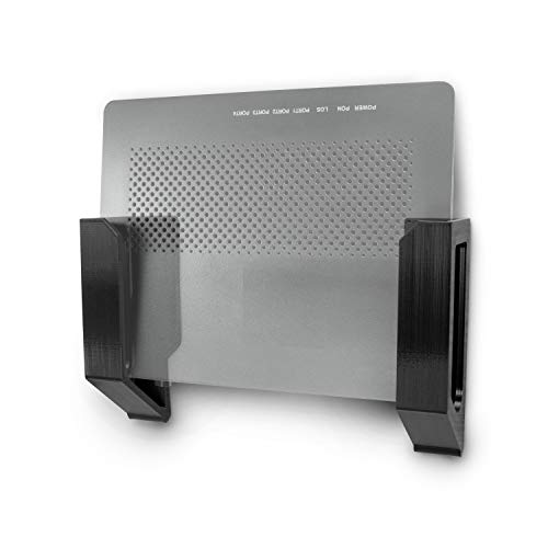 BRAINWAVZ Screwless 1.5' Wide Cable Box Mount, Modem, Router, Mesh, Streaming Media Devices & More Wall Mount | Wall Mount Any Device Upto 1.5' Wide & 4lb in Weight, Strong VHB Adhesive, No Tools