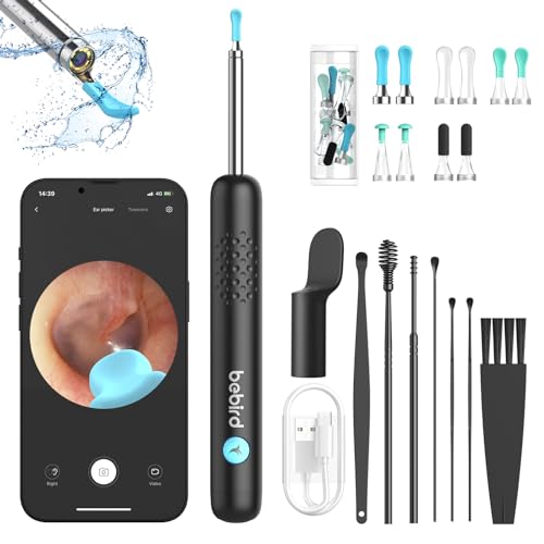 BEBIRD R1 Ear Wax Removal Kits- Visible Earwax Cleaner, Canal Scope with Ear HD Camera & Light, Smart Ear Pick with Otoscope WiFi+APP Connect, Original Bebird Replacement Tip for Ears Cleaning