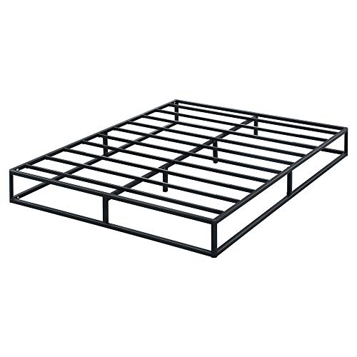PrimaSleep 9 Inch Modern Metal Bed Frame/Mattress Foundation/Steel Slats/No Box Spring Needed/Sturdy/Queen Size/Black