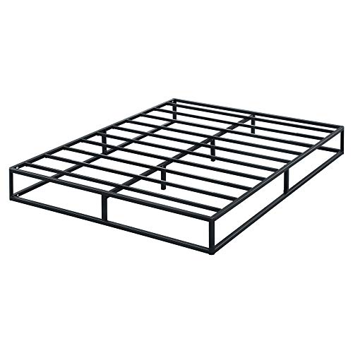 PrimaSleep 9 Inch Modern Metal Bed Frame/Mattress Foundation/Steel Slats/No Box Spring Needed/Sturdy/King Size/Black