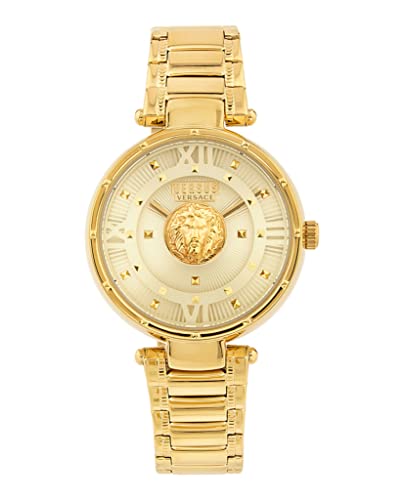 Versus Versace Moscova Collection Luxury Womens Watch Timepiece with a IP Yellow Gold Bracelet Featuring a IP Yellow Gold Case and Gold Dial