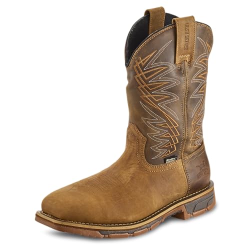Irish Setter, Marshall, Men’s, 11', Waterproof, Steel Safety Toe, Pull-On Work Boot, Brown, 10.5 D (Medium)