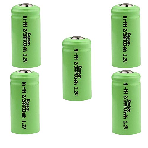 Kastar 5-Pack 2/3AA 1.2V 700mAh Ni-MH Button Top Rechargeable Batteries for High Power Static Applications (Telecoms, UPS and Smart Grid), Electric Mopeds, Meters, Radios, RC Devices, Electric Tools