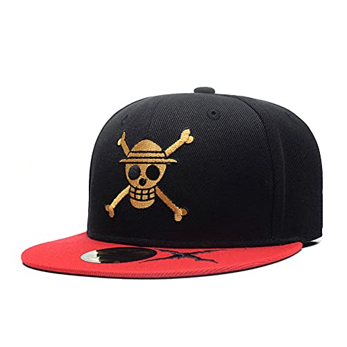 Quanhaigou Anime One Piece Character Cosplay Snapback Hat, Skull Skeleton Baseball Cap, One Piece Black, One Size