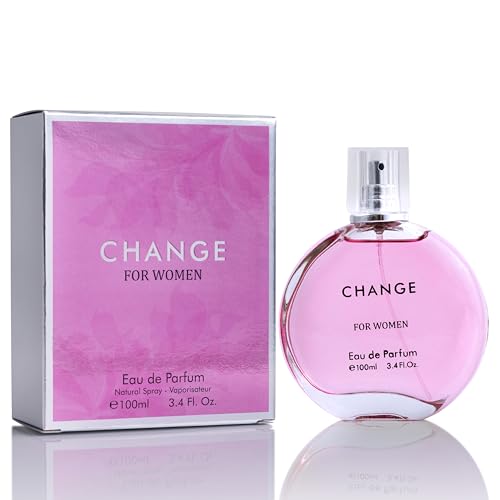 Change Eau De Parfum for Women - Spicy pink pepper on Top Pairing Floral Heart Notes of Jasmine & Iris - Suitable for Casual Wear - Mild & Paraben Free - Elegant 100ml Bottle Packaged in a Box