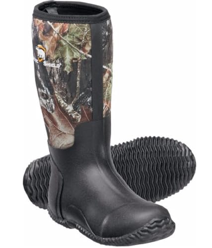 Neoprene Heavy Duty Rubber Boots for Men & Women - Durable Footwear Rain Boots Men - Insulated Waterproof Outdoor Boots for Men for Hunting, Mud, Fishing, Gardening & Farming, Camouflage, 8