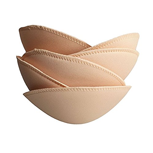TopBine 3 Pairs Round Soft Bra Inserts Pads Removable Sport Bra Cups Inserts Push Up Bra Pad for Bikini Top Swimsuit (A/B Beige)