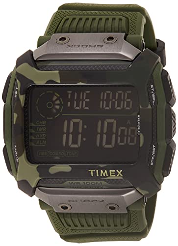 Timex Command Shock Digital CAT 54mm Watch – Olive Camo with Resin Strap