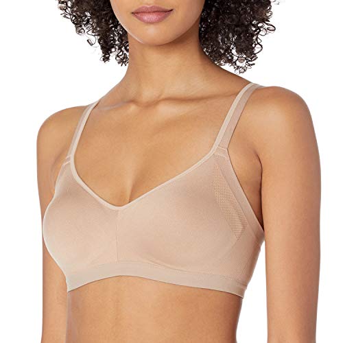 Warner's Women's Easy Does It Underarm-Smoothing with Seamless Stretch Wireless Lightly Lined Comfort Bra Rm3911a, Toasted Almond, XL