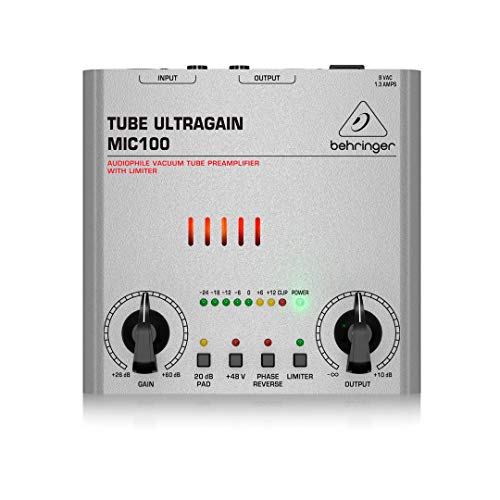 Behringer TUBE ULTRAGAIN MIC100 Audiophile Vacuum Tube Preamplifier with Limiter