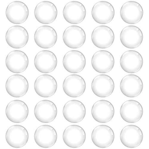 30PCS Clear Glass Cabochons 1 Inch Dome Tile Clear Glass Tiles Non-Calibrated Round Gems for Crafts, Pendants, Picture Jewelry Making, Rings