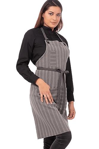 Chef Works Unisex Brooklyn Bib Apron, Dark Grey, One Size